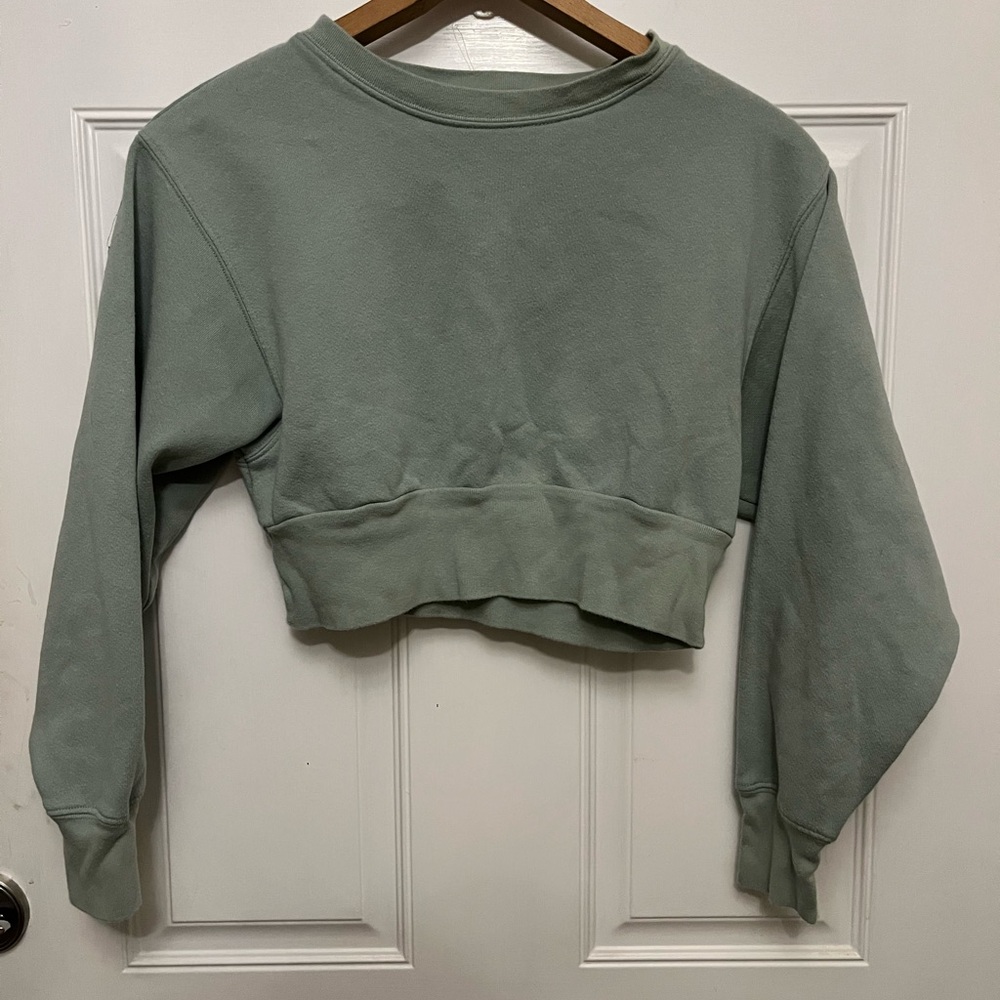 Sage Green Cropped Sweatshirt